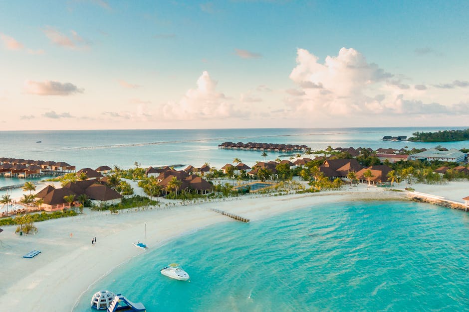 Maldives Overwater Bungalows With Slide Decks and Coral Beds