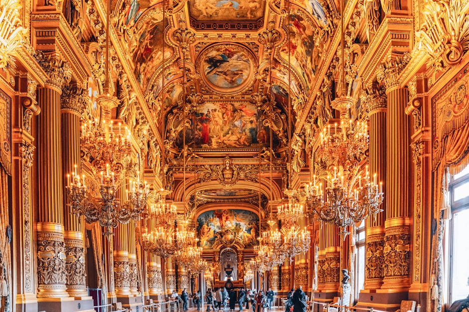 Paris Hotels With Gold Ceiling Chandeliers and Secret Patios